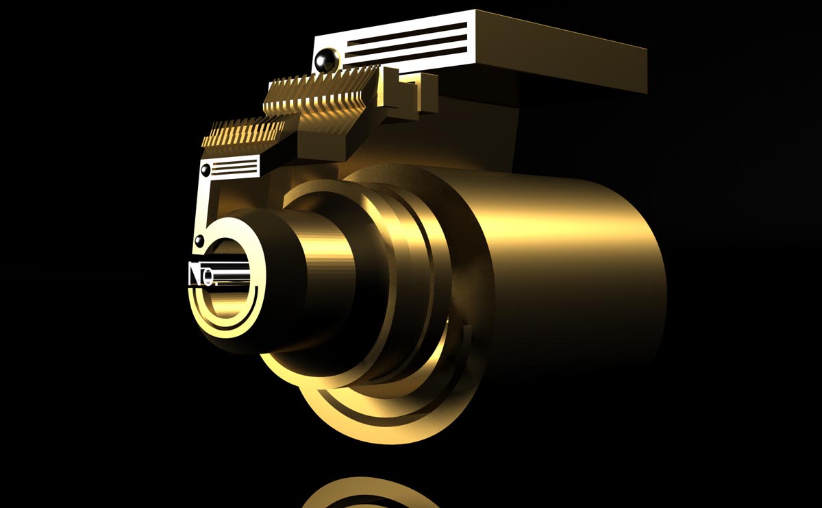 3-d typography image rendition of the figure 5 in gold